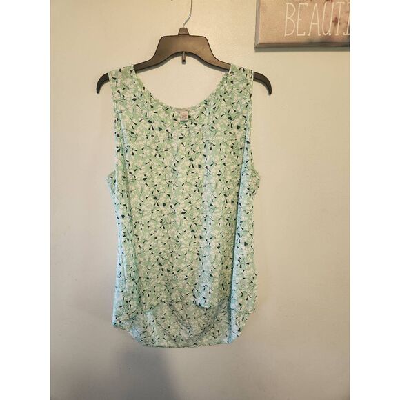 NEW Womens Halogen Floral Mint Sleeveless Flowy Top Shirt Size XL - Picture 1 of 4
